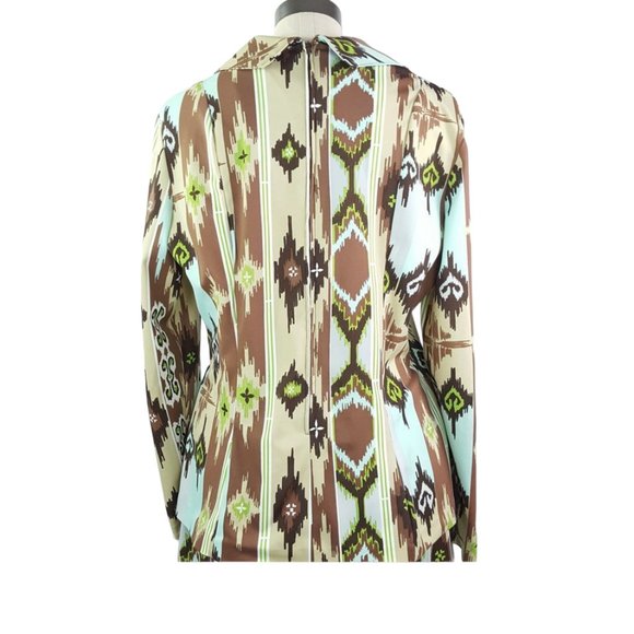 Vintage Ensemble women sz 18 mint brown green Dress Blouse and Pullover skirt - Picture 5 of 11